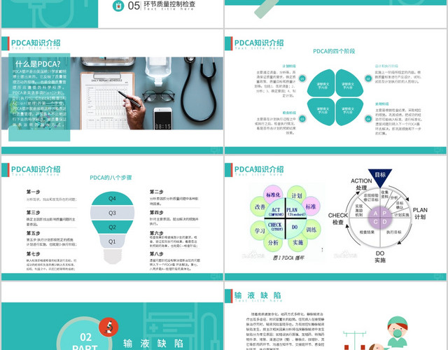 绿色医疗护理培训PPT护理输液PDCA医疗品管圈PPT