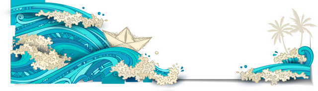 简约卡通几何海浪BANNER素材
