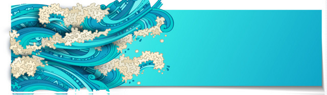 简约卡通几何海浪BANNER素材