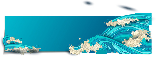 简约卡通几何海浪BANNER素材