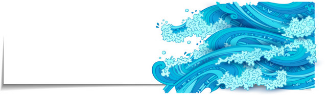 简约卡通几何海浪BANNER素材
