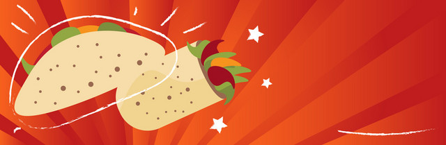 卡通卷饼美食手绘BANNER插画素材