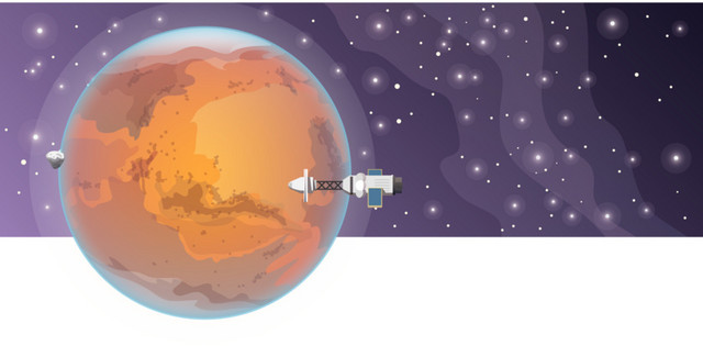 卫星太空卡通插画素材