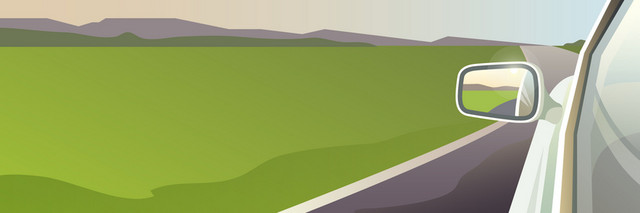 野外自驾游卡通插画BANNER背景
