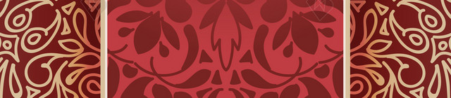 红色古风花纹装饰素材