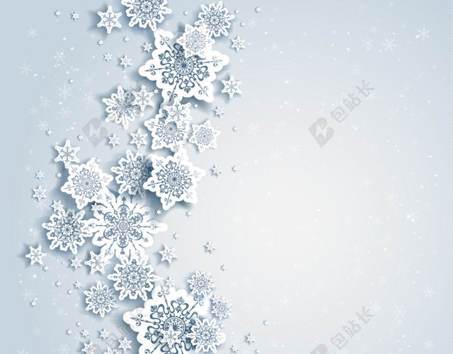 淡色雪花冬季主图背景