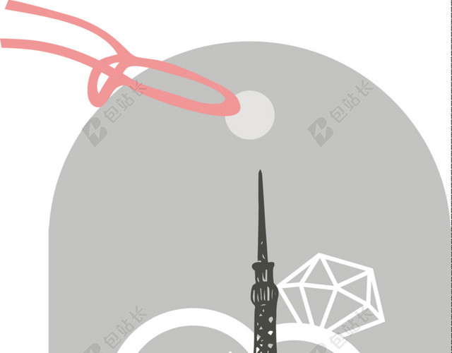 异形心形塔背景图