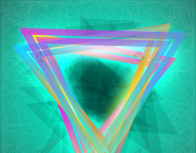 炫彩三角幻影背景