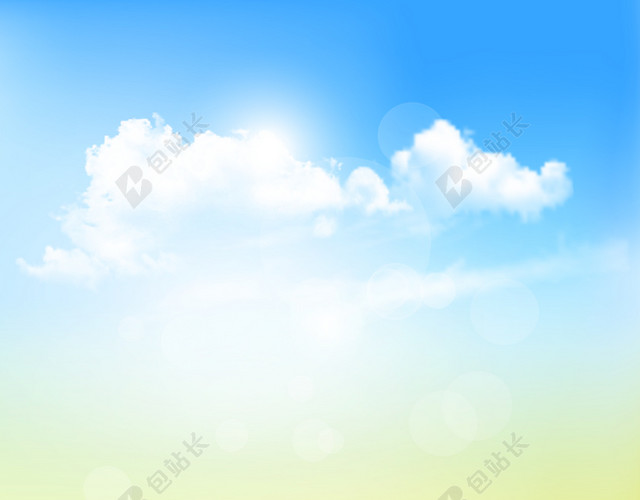 蓝天白云黄花背景图