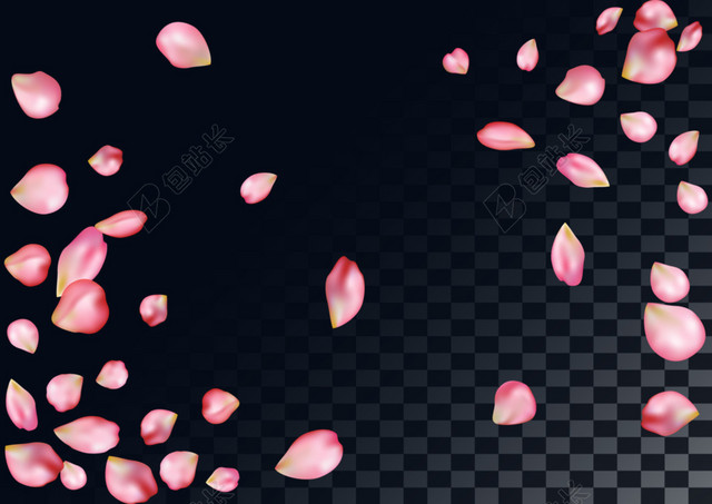 立体散落花瓣背景图