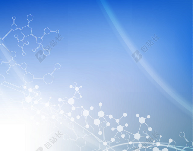 点线分子螺旋蓝背景