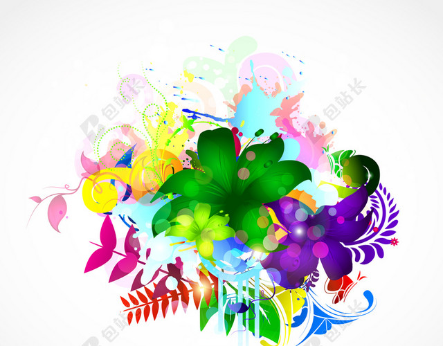 彩色花簇背景图