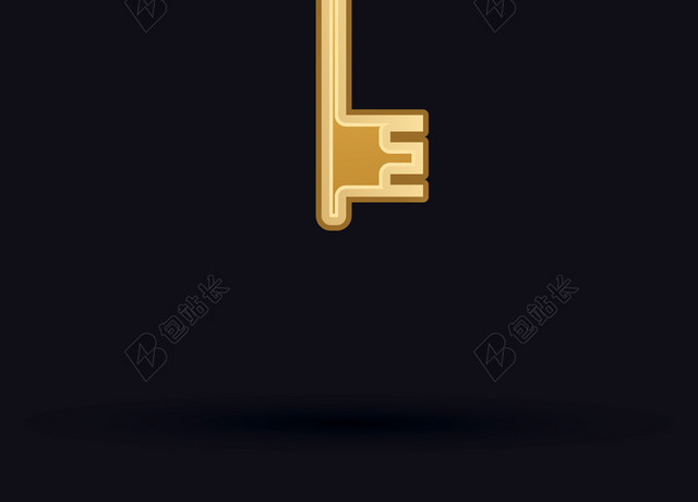 金色钥匙黑背景图