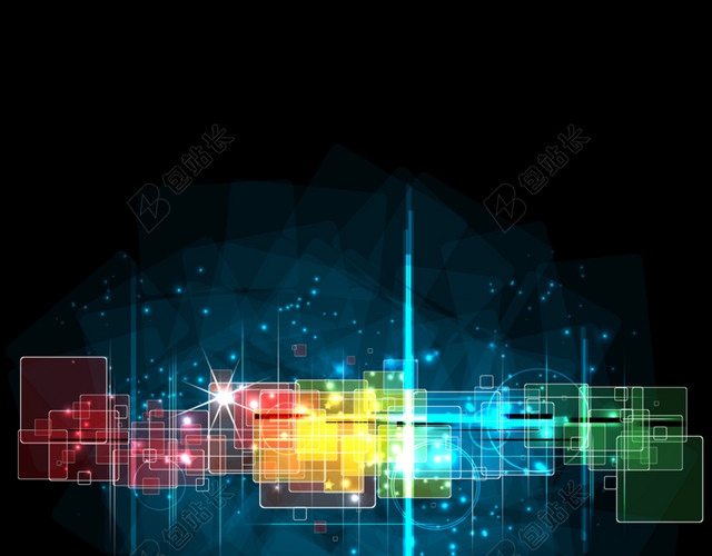 科技曲线条彩色体背景图