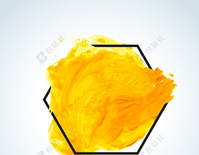 黄色涂料线框背景图