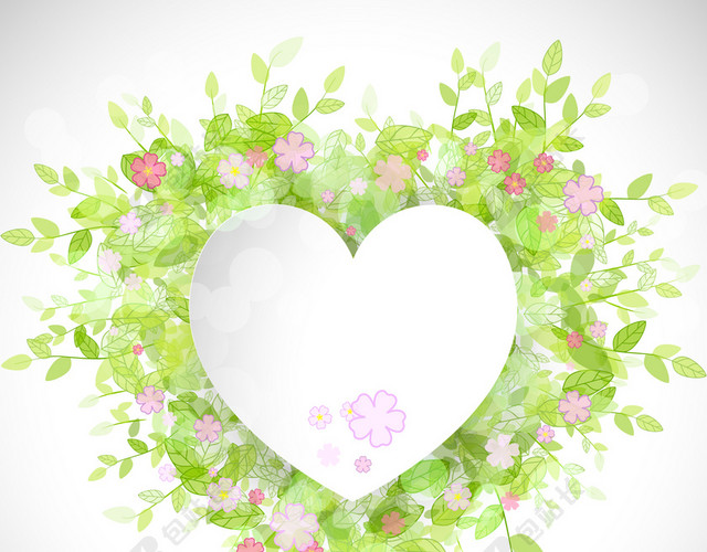 小花朵绿叶背景图