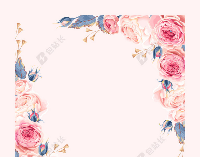 粉色花朵线条背景图
