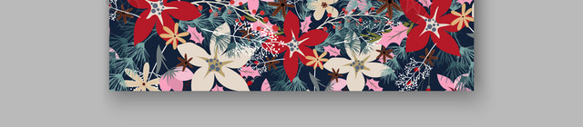 彩色花簇花环篮色背景图