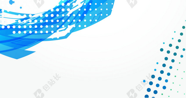 点点曲线条蓝色背景图