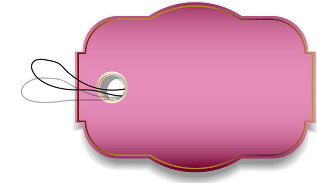 粉色商品标签矢量图