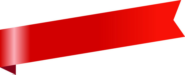 倾斜红色彩带标签矢量图形元素