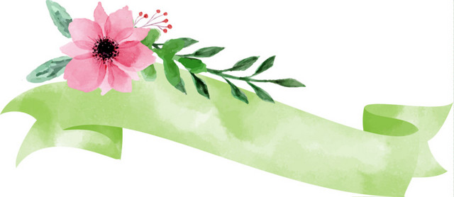 桃花水彩标签素材