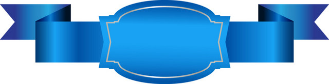 蓝色奖章彩带矢量素材