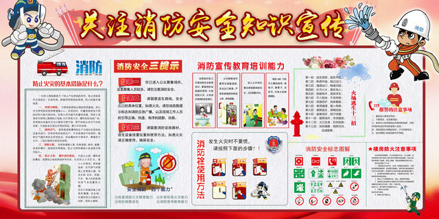关注消防安全知识宣传栏11月9日消防日宣传栏
