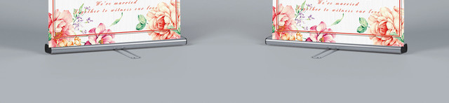 唯美风喜结良缘婚礼展架易拉宝