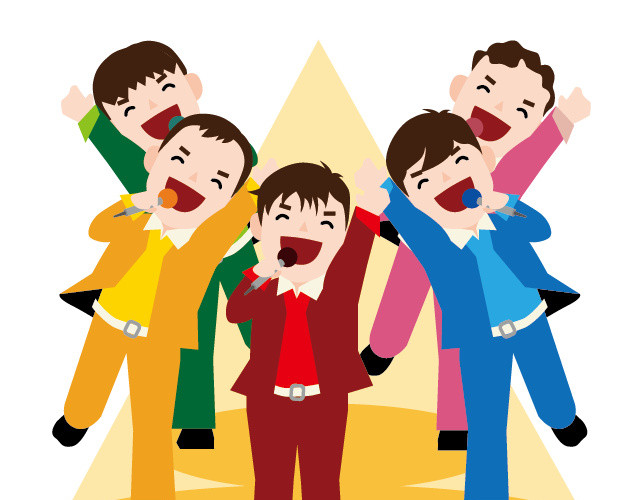 卡通乐团矢量插画