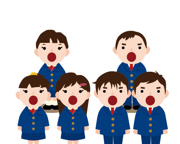 儿童合唱团卡通插画素材