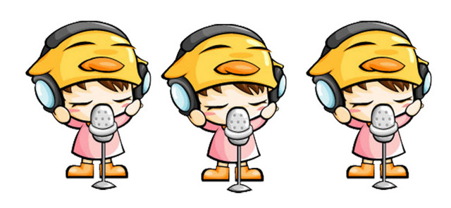 儿童才艺表演唱歌插画素材