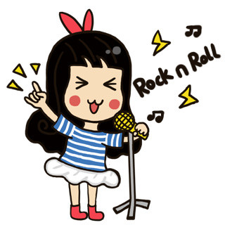 唱歌女孩卡通插画素材