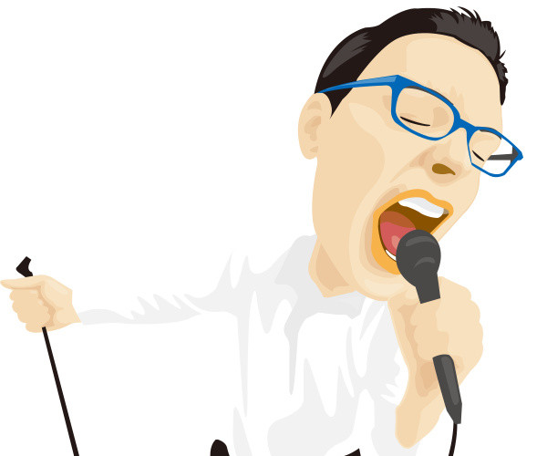 唱歌表演插画素材
