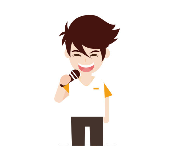 唱歌儿童才艺表演插画素材
