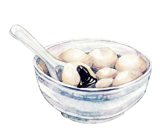手绘汤圆素材