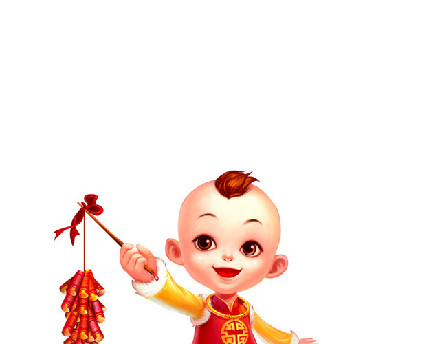 小孩子放鞭炮