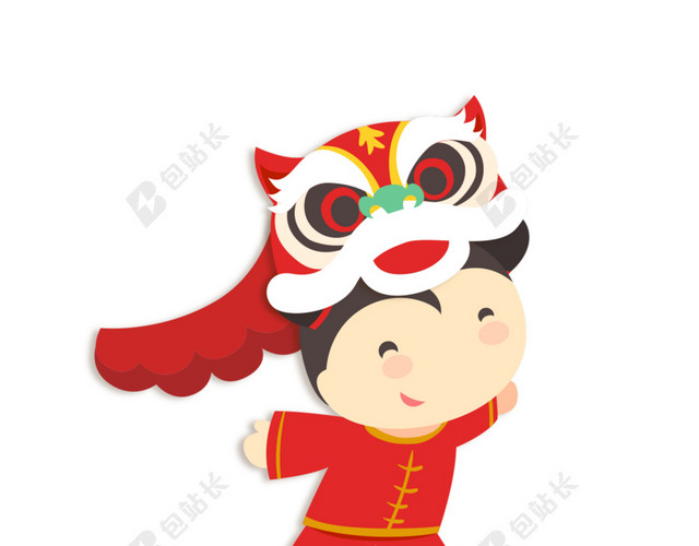 小朋友带狮子头