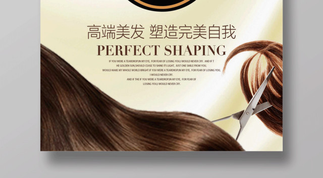 美容美发理发店开业长发盾牌完美造型沙龙