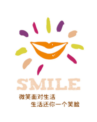 彩色微笑嘴唇