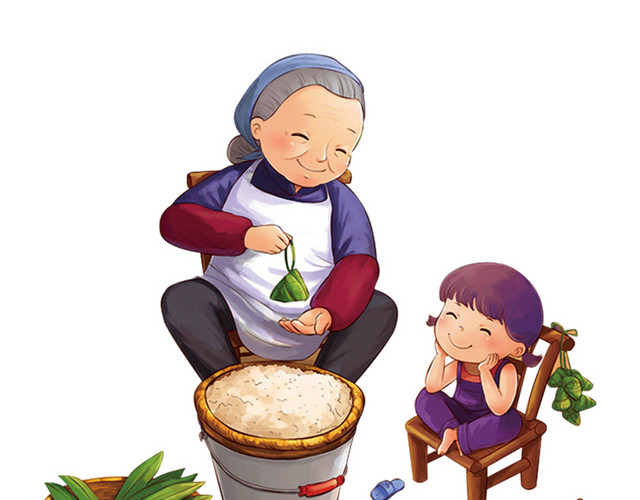 卡通老年生活关爱老人素材