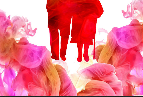 卡通剪影老年生活关爱老人素材