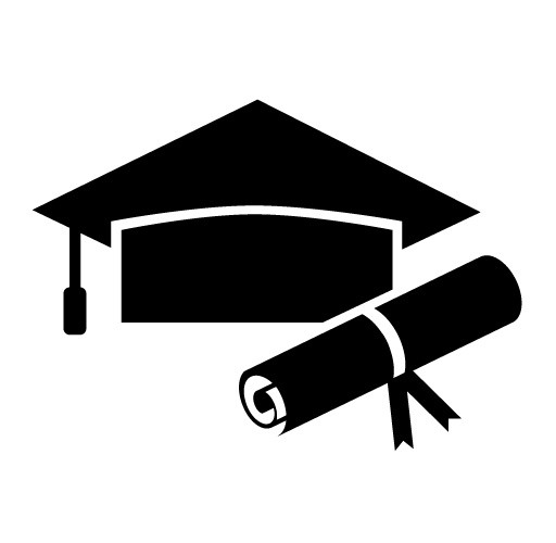 卡通黑色学位博士帽子素材