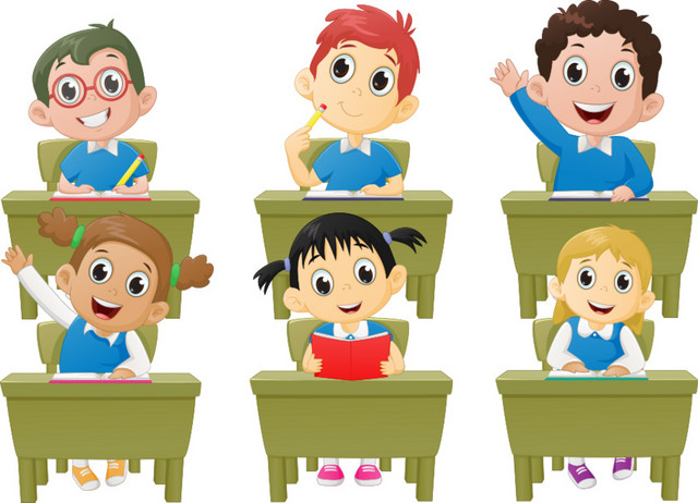 六一儿童节卡通小学生元素