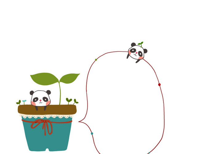 植物熊猫话框素材