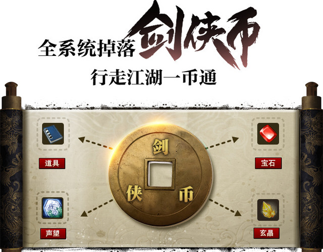 游戏卷轴矢量元素