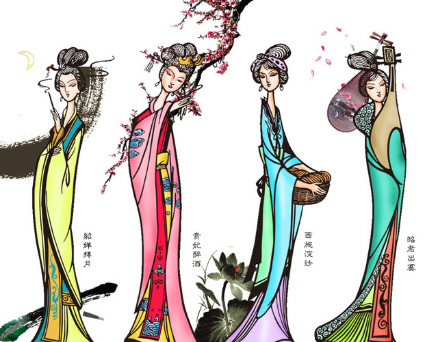 中国古风女子人物素材