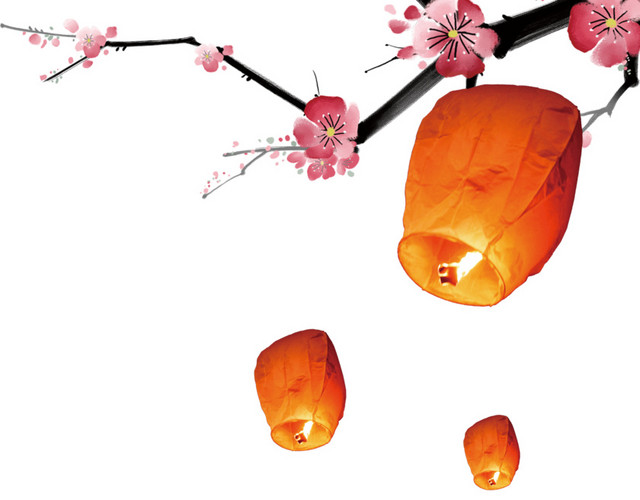 中国风梅花灯笼元素