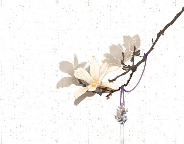 中风水彩手绘花素材