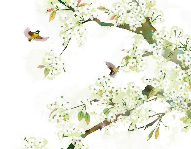 中国风山水花草素材